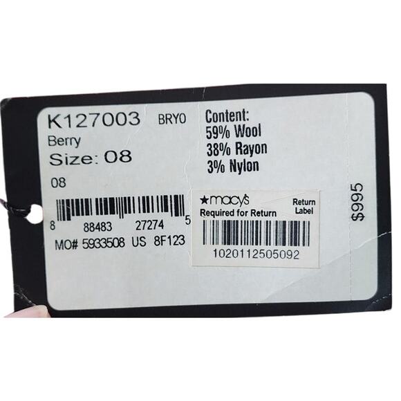 St. John Evening Single Shoulder Dress, Berry, Size 8, NWT - Picture 9 of 9